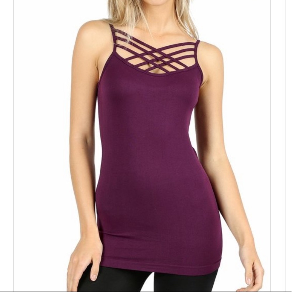 Plus-Simple Promise Strap Cami-plum